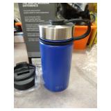 Simple Modern 14 Ounce Summit Kids Water Bottle - Travel Mug Stainless Steel Tumbler Flask +2 Lids - Wide Mouth Double Wall Vacuum Insulated Blue Leakproof -Twilight