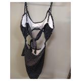 CUPSHE Sexy Black And White Polka Dot Cutout One-Piece Swimsuit 2019 Women Boho Monokini Bathing Suits Swimwear may vary slightly from stock photo