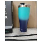 Simple Modern 32oz Slim Cruiser Tumbler with Straw & Closing Lid Travel Mug - Gift Double Wall Vacuum Insulated - 18/8 Stainless Steel Water Bottle Ombre: Bermuda Deep