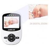 Video Baby Monitor with Digital Camera, ANMEATE Digital 2.4Ghz Wireless Video Monitor with Temperature Monitor, 960ft Transmission Range, 2-Way Talk, Night Vision, High Capacity Battery