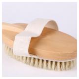 Long Wooden Handle Bath Body Brush Removable Bristle Exfoliating Dry Skin Back Scrubber Shower Cleaning Massager