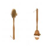 Long Wooden Handle Bath Body Brush Removable Bristle Exfoliating Dry Skin Back Scrubber Shower Cleaning Massager