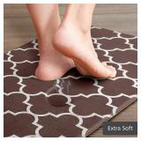 KMAT Kitchen Mat [2 PCS] Cushioned Anti-Fatigue Kitchen Rug, Waterproof Non-Slip Kitchen Mats and Rugs Heavy Duty PVC Ergonomic Comfort Standing Foam Mat for Kitchen
