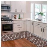 KMAT Kitchen Mat [2 PCS] Cushioned Anti-Fatigue Kitchen Rug, Waterproof Non-Slip Kitchen Mats and Rugs Heavy Duty PVC Ergonomic Comfort Standing Foam Mat for Kitchen