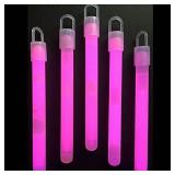 Glow Sticks Bulk Wholesale, 100 6â Pink Glow Stick Light Sticks! Bright Color, Kids Love Them! Glow 8-12 Hrs, 2-Year Shelf Life, Sturdy Packaging,