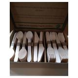 TMZ Eco - Natural Biodegradable Wooden Cutlery Set 300 Piece. Disposable Wooden Forks, Knives, Spoons Utensil Set. Eco Friendly Alternative to Plastic. 300 Count - 120 Forks, 120 Spoons, 60 Knives