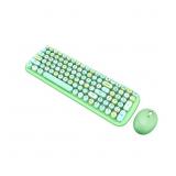 Mofii Candy XR 2.4G Wireless Keyboard Mouse Combo with 100-key Round Keycaps Mixed Color Keyboard 4-key Ergonomic Mouse Green
