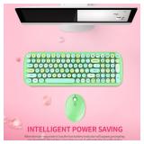 Mofii Candy XR 2.4G Wireless Keyboard Mouse Combo with 100-key Round Keycaps Mixed Color Keyboard 4-key Ergonomic Mouse Green