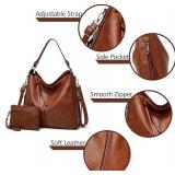 Hobo Bags for Women Large Crossbody Bag Faux Leather Purses and Handbags Ladies Top Handle Tote Bucket 2 pcs Purse