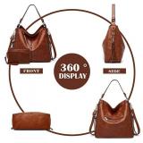 Hobo Bags for Women Large Crossbody Bag Faux Leather Purses and Handbags Ladies Top Handle Tote Bucket 2 pcs Purse