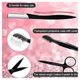 Vextronic 6 in 1 Eyebrow Kit, Eyebrow Razor Face Razors for Women, Multipurpose Dermaplaning Tool Eyebrow Trimmer Set Including Women Face Shaver Razor, Eyebrow Brush, Scissors, Tweezers, Storage Bag
