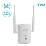 1200Mbps WiFi Range Extender Repeater OURLINK 2.4G/5G Dual Band with 2 High Gain External Antennas, WPS , Wireless Amplifier Router Signal Booster varies from stock photo