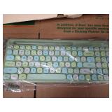 CANDY Keyboard Mouse Combo Wireless 2.4G Mixed Color 84 Key Mini Keyboard Mouse Set with Circular Punk Key Caps Green may vary slightly from stock photo