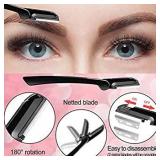 Vextronic 6 in 1 Eyebrow Kit, Eyebrow Razor Face Razors for Women, Multipurpose Dermaplaning Tool Eyebrow Trimmer Set Including Women Face Shaver Razor, Eyebrow Brush, Scissors, Tweezers, Storage Bag