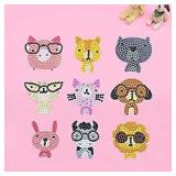 33 Pieces 5D Animal Diamond Painting Stickers Diamond Art Mosaic Painting Stickers Kits