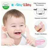 Silicone Baby Teething Tubes, Teethers Toys for Babies Newborn Todders , BPA Free/Freezable Infant Chew Straw Tube Teether Toy with a Cleaning Brush (9 PCs