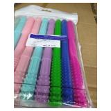 Silicone Baby Teething Tubes, Teethers Toys for Babies Newborn Todders , BPA Free/Freezable Infant Chew Straw Tube Teether Toy with a Cleaning Brush (9 PCs