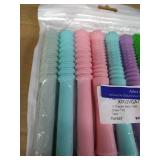 Silicone Baby Teething Tubes, Teethers Toys for Babies Newborn Todders , BPA Free/Freezable Infant Chew Straw Tube Teether Toy with a Cleaning Brush (9 PCs