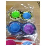 3 pack simple Dimple Fidget Toy Pop It stress toy for bags and back packs red, white and blue. starry sky and reptile