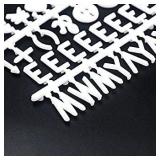 510 Characters White Plastic Letter Set for Changeable Felt Letter Boards. 3/4 Letters, Including Numbers, Symbols for Changeable Letter Boards