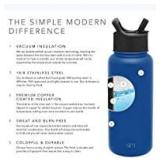 Simple Modern 14 Ounce Summit Kids Water Bottle - Travel Mug Stainless Steel Tumbler Flask +2 Lids - Wide Mouth Double Wall Vacuum Insulated Blue Leakproof -Twilight