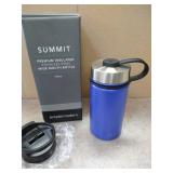 Simple Modern 14 Ounce Summit Kids Water Bottle - Travel Mug Stainless Steel Tumbler Flask +2 Lids - Wide Mouth Double Wall Vacuum Insulated Blue Leakproof -Twilight