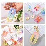 RESIN Alphabet Keychain Molds with Hole, Large Alphabet Resin Silicone Molds for Epoxy, Resin Letter Molds for Keychain Jewelry Pendant Making