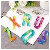 RESIN Alphabet Keychain Molds with Hole, Large Alphabet Resin Silicone Molds for Epoxy, Resin Letter Molds for Keychain Jewelry Pendant Making