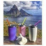 Hiware Reusable Silicone Straws, Long Flexible Silicone Drinking Straws with Cleaning Brushes for 30 oz Tumblers RTIC/Yeti - 12 Pieces - BPA-Free - No Rubber Taste