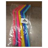 Hiware Reusable Silicone Straws, Long Flexible Silicone Drinking Straws with Cleaning Brushes for 30 oz Tumblers RTIC/Yeti - 12 Pieces - BPA-Free - No Rubber Taste