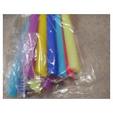 Hiware Reusable Silicone Straws, Long Flexible Silicone Drinking Straws with Cleaning Brushes for 30 oz Tumblers RTIC/Yeti - 12 Pieces - BPA-Free - No Rubber Taste