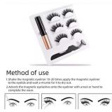 Pack of 5 Reusable Magnetic Eyelashes & 2 Tubes of 3D Enhanced Magnetic Eyeliner Kit with Tweezers Inside, Magnetic Eyeliner and Magnetic Eyelash Kit