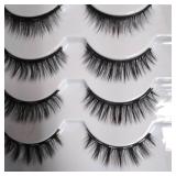 Pack of 5 Reusable Magnetic Eyelashes & 2 Tubes of 3D Enhanced Magnetic Eyeliner Kit with Tweezers Inside, Magnetic Eyeliner and Magnetic Eyelash Kit