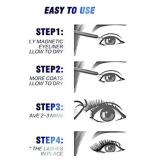 Pack of 5 Reusable Magnetic Eyelashes & 2 Tubes of 3D Enhanced Magnetic Eyeliner Kit with Tweezers Inside, Magnetic Eyeliner and Magnetic Eyelash Kit