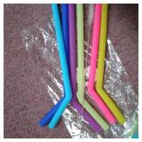 Extra Long Flexible Reusable Silicone Straws with Cleaning Brushes for 30 oz RTIC / Yeti Cups, 12 Straws and 2 cleaning brushes , BPA Free, Gum Free