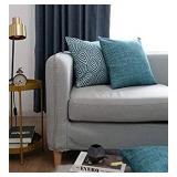 Oirpro Striped Wave Geometric Texture Velvet Chenille Decorative Pillow Covers Sofa Bed Pillow Covers 18 x 18 Inch, Set of 4** YELLOW NOT BLUE see last pics