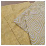 Oirpro Striped Wave Geometric Texture Velvet Chenille Decorative Pillow Covers Sofa Bed Pillow Covers 18 x 18 Inch, Set of 4** YELLOW NOT BLUE see last pics