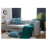 Oirpro Striped Wave Geometric Texture Velvet Chenille Decorative Pillow Covers Sofa Bed Pillow Covers 18 x 18 Inch, Set of 4** YELLOW NOT BLUE see last pics