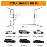 GLOUE Car Windshield Snow Cover with Side Mirror Covers, Fits for Most Vehicles, Cars Trucks Vans and SUVs, Mirror Snow Covers Protects Windshield and Wipers from Weatherproof, Rain, Sun, Frost ** see