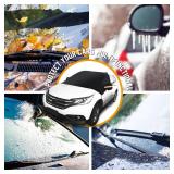 GLOUE Car Windshield Snow Cover with Side Mirror Covers, Fits for Most Vehicles, Cars Trucks Vans and SUVs, Mirror Snow Covers Protects Windshield and Wipers from Weatherproof, Rain, Sun, Frost ** see