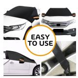 GLOUE Car Windshield Snow Cover with Side Mirror Covers, Fits for Most Vehicles, Cars Trucks Vans and SUVs, Mirror Snow Covers Protects Windshield and Wipers from Weatherproof, Rain, Sun, Frost ** see