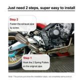 51mm Universal Motorcycle ATV Frosting Stainless Steel Exhaust Pipe Muffler M2R1