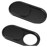 Webcam Case (2 Pack), Ultra Thin Metal for MacBook Pro, iMac, Laptop, PC, iPad Pro, iPhone 8/7/6 Plus, Protect Your Visual Impression [Black