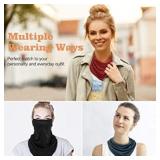 3PACK FACE COVERINGS BANDANA STYLE WITH EAR LOOPS ** CAN USE FOR SCARF OR HAIR TOO COLORS VARY