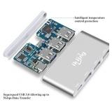 Newest Multiport Hub USB Converter ikling Portable Charging USB C USB Aluminum Alloy Adapter for MacBook, Silver ** can be used with any c type