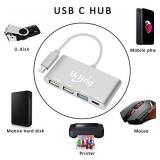 Newest Multiport Hub USB Converter ikling Portable Charging USB C USB Aluminum Alloy Adapter for MacBook, GOLD ** can be used with any c type