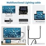 Lighting to HDMI Cable, HDMI Cable for Phone, 1080P Cable for Phone Pad, Digital AV Adapter, HDTV Cable, Compatible with XR / X / 8/7/6 Phone, Pad Air / Mini / Pro / Pod Touch to TV / projector