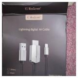 Lighting to HDMI Cable, HDMI Cable for Phone, 1080P Cable for Phone Pad, Digital AV Adapter, HDTV Cable, Compatible with XR / X / 8/7/6 Phone, Pad Air / Mini / Pro / Pod Touch to TV / projector