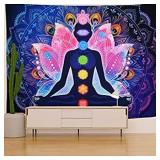 Seven Chakras Tapestry for Yoga, Wall Meditation, Indian Colorful Mandala Tapestry Hippie Chakra Wall Hanging Tapestry for Study Room** see last pics for design