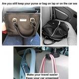 Smart Set of 2 Car Headrest Hooks, Grocery Bag Hook, Vehicle Rear Seat Hook, Lockable Bracket, Black